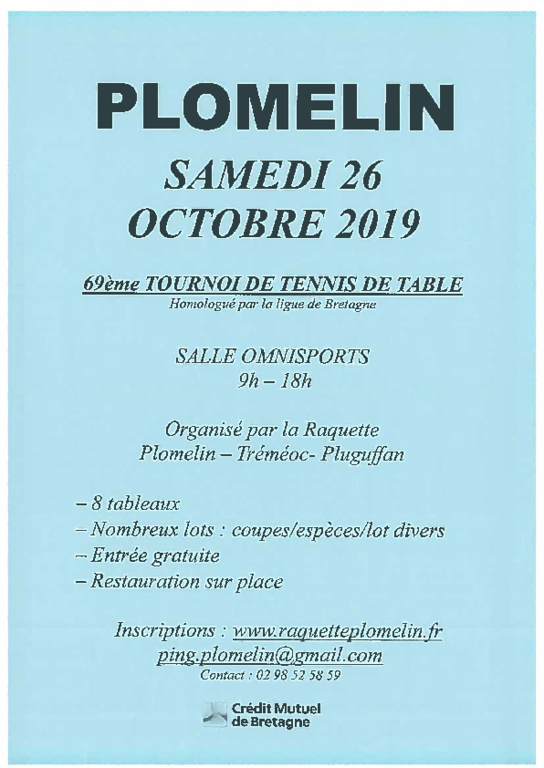 Tournoi Régional le 26 octobre 2019